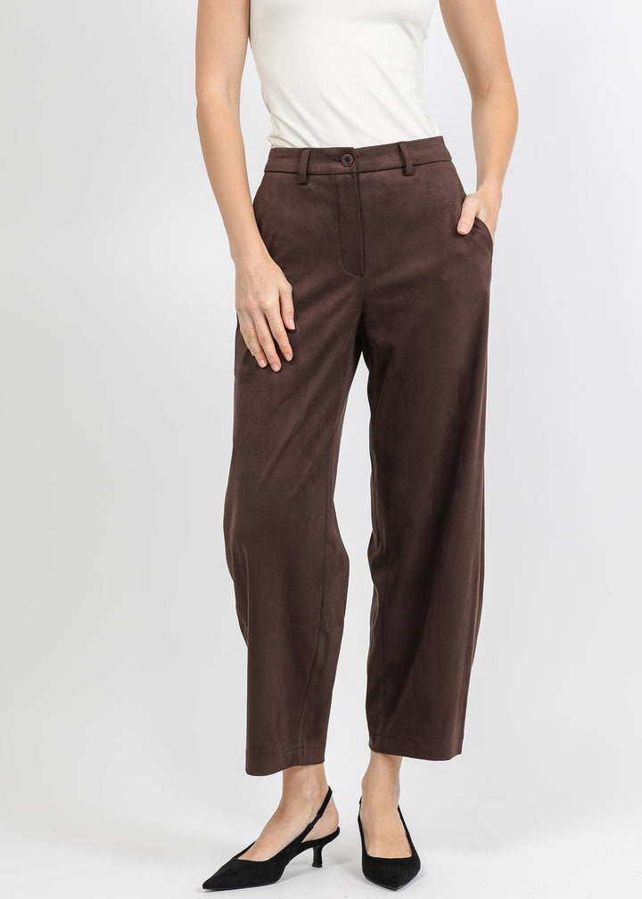 Raffaello Rossi Phibi 7/8 Suede Pant in Tabak available at Barbara Katz