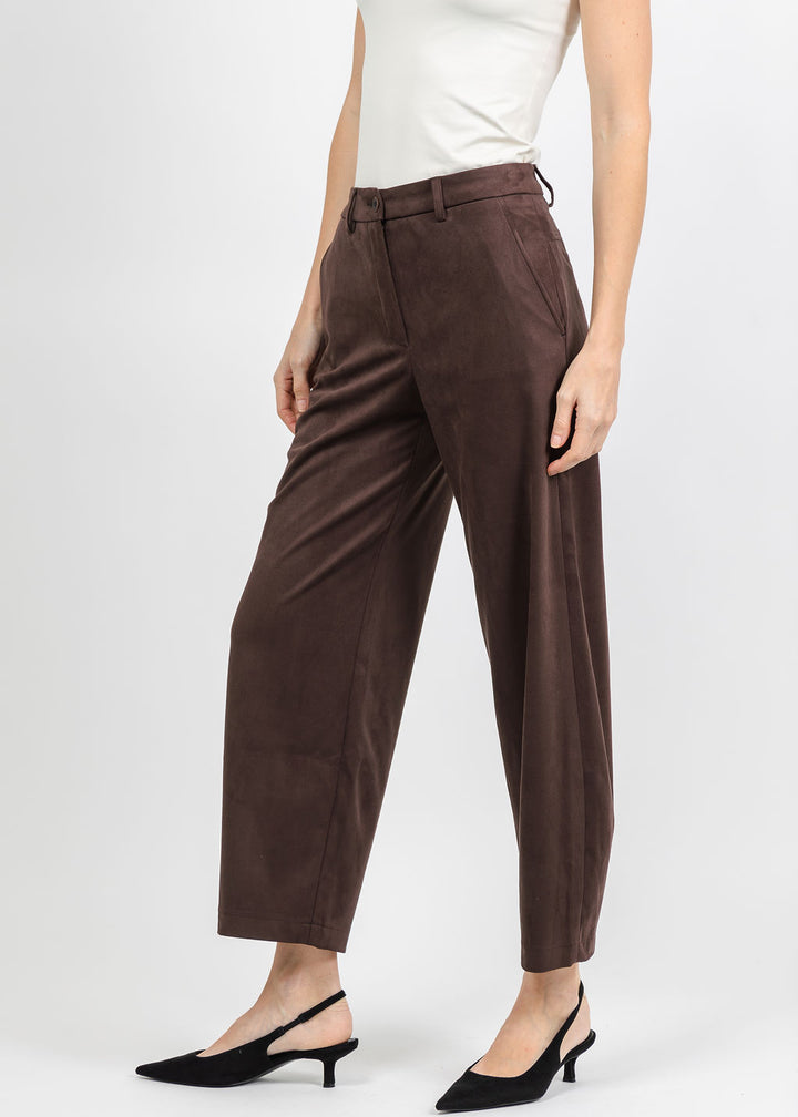 Raffaello Rossi Phibi 7/8 Suede Pant in Tabak available at Barbara Katz