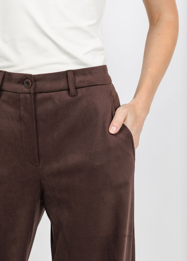 Raffaello Rossi Phibi 7/8 Suede Pant in Tabak available at Barbara Katz