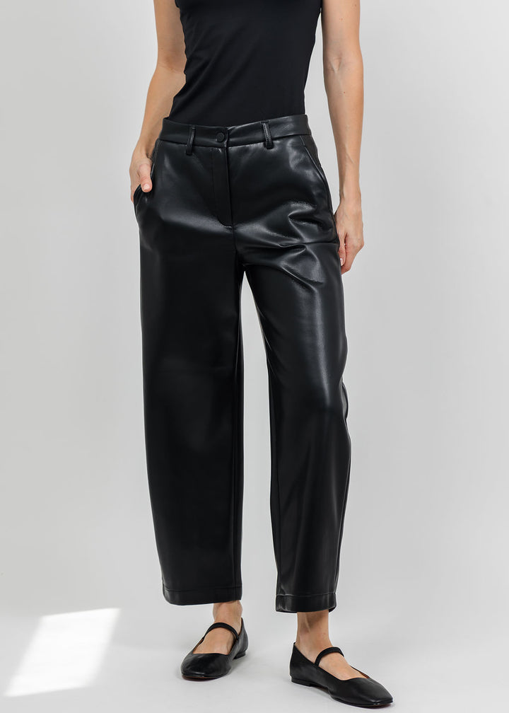 Raffaello Rossi Phibi 7/8 Vegan Leather Pant in Black available at Barbara Katz