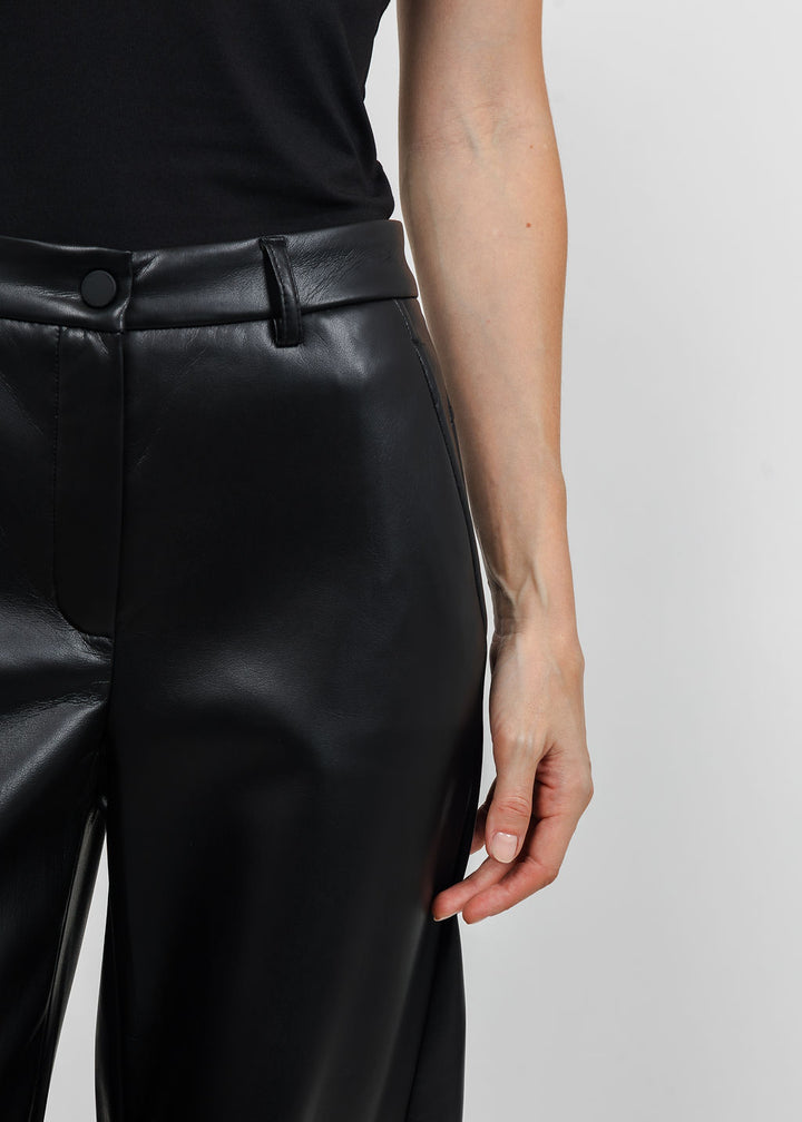 Raffaello Rossi Phibi 7/8 Vegan Leather Pant in Black available at Barbara Katz