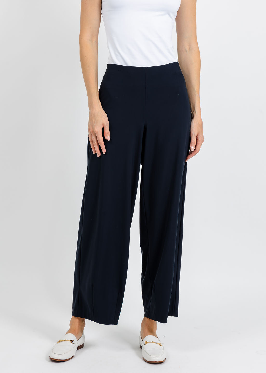Raffaello Rossi Sally 7/8 High Tech Jersey Pants in Marine available at Barbara Katz