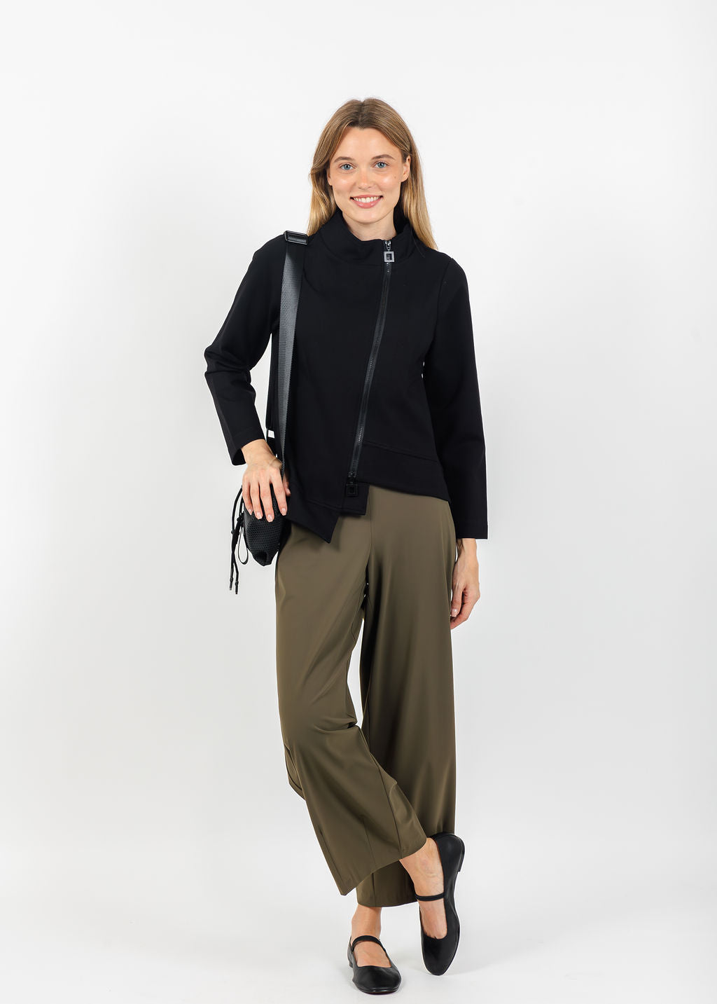 Raffaello Rossi Sally 7/8 High Tech Jersey Pants - Olive – Barbara