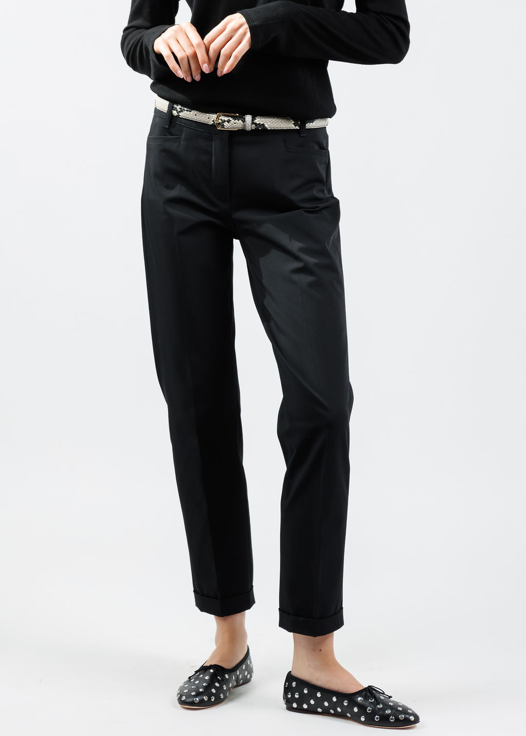 Raffaello Rossi Techno Cotton Ute 7/8 Pants in Black available at Barbara Katz