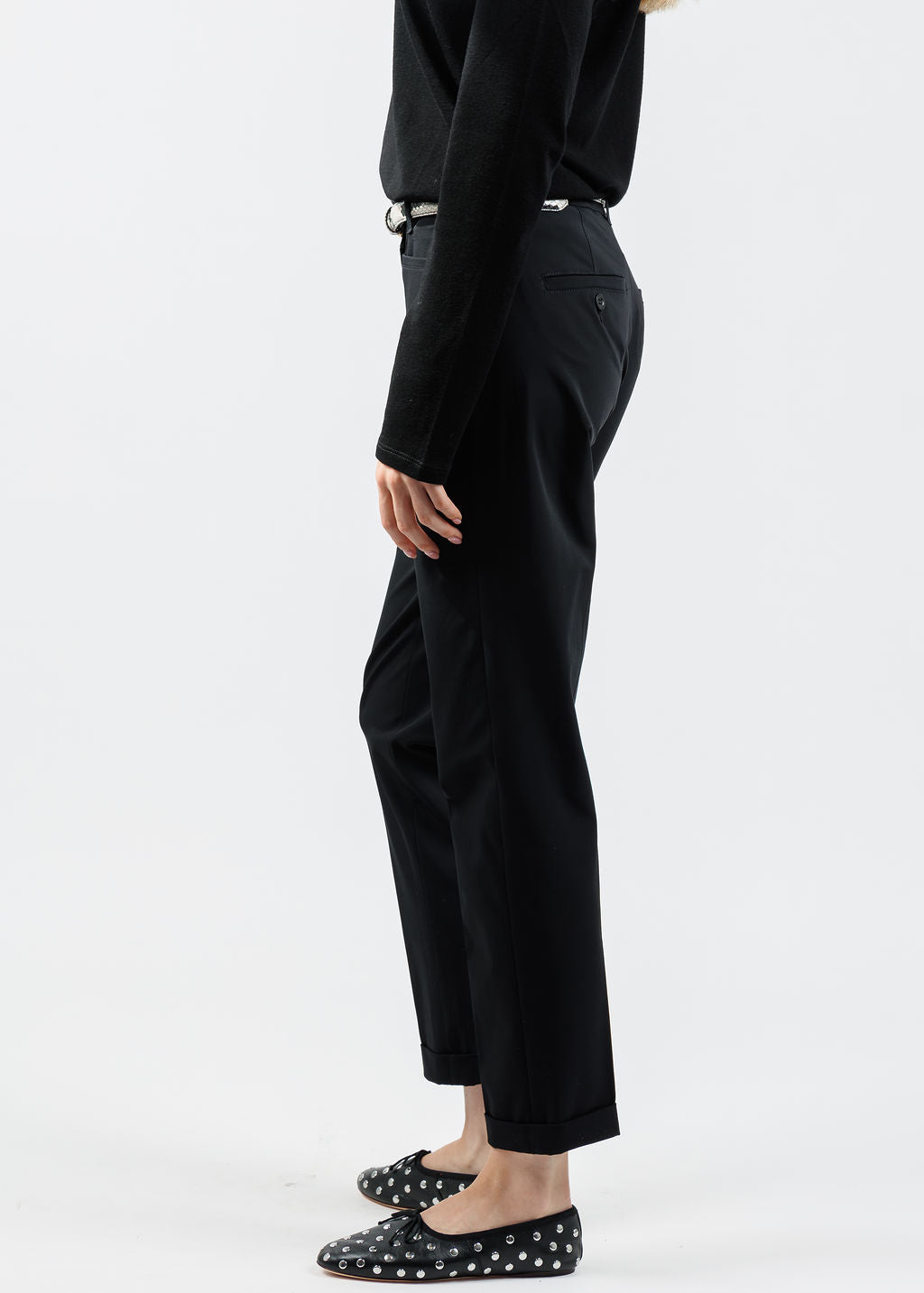 Raffaello Rossi Techno Cotton Ute 7/8 Pants in Black available at Barbara Katz