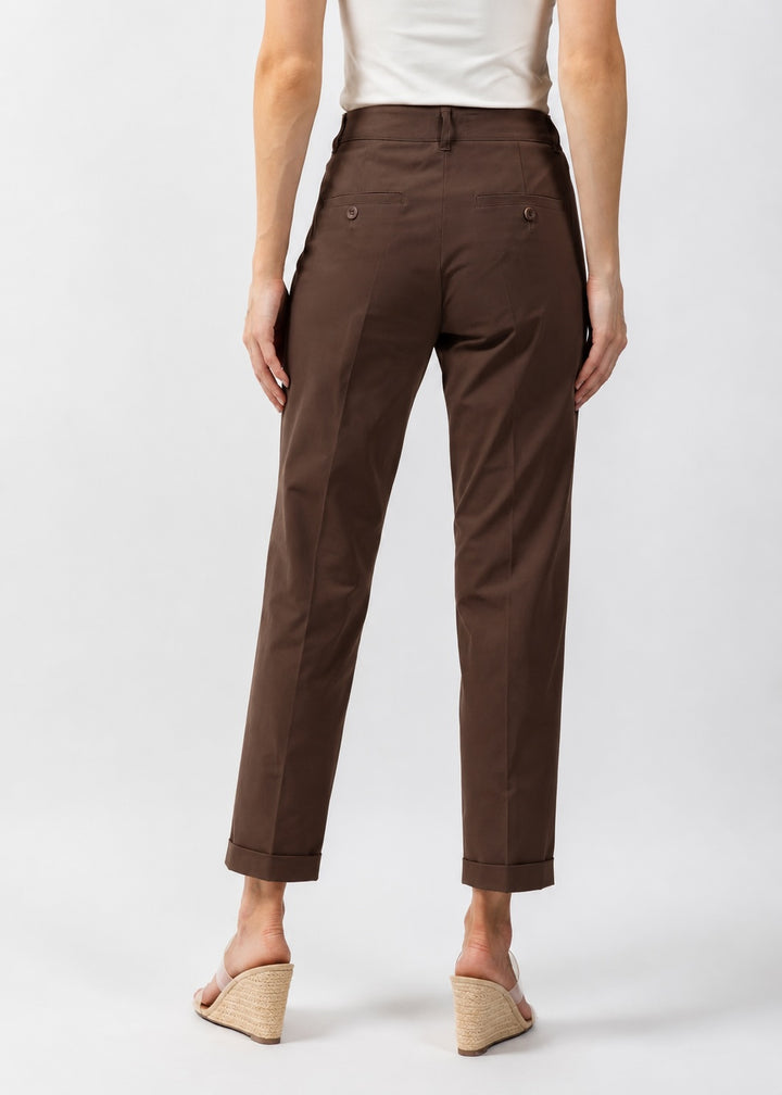 Raffaello Rossi Techno Cotton Ute 7/8 Pants in Chocolate available at Barbara Katz