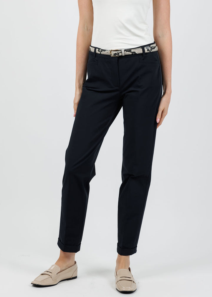 Raffaello Rossi Techno Cotton Ute 7/8 Pants in Navy available at Barbara Katz