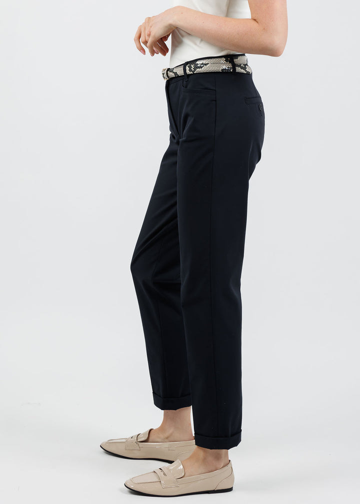 Raffaello Rossi Techno Cotton Ute 7/8 Pants in Navy available at Barbara Katz