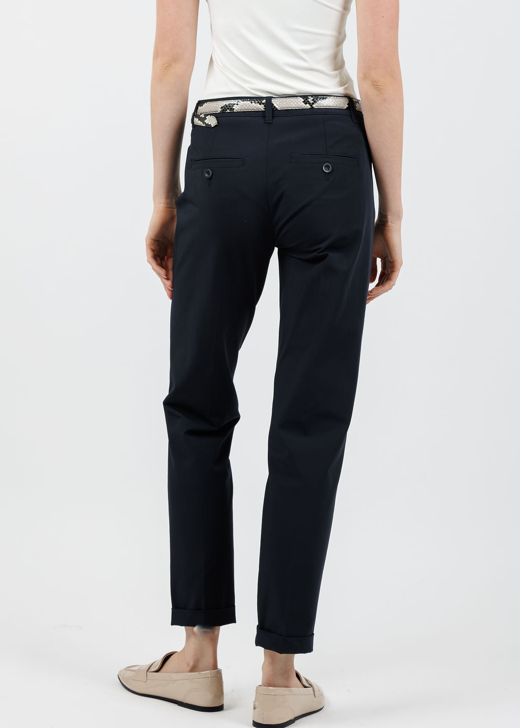 Raffaello Rossi Techno Cotton Ute 7/8 Pants in Navy available at Barbara Katz