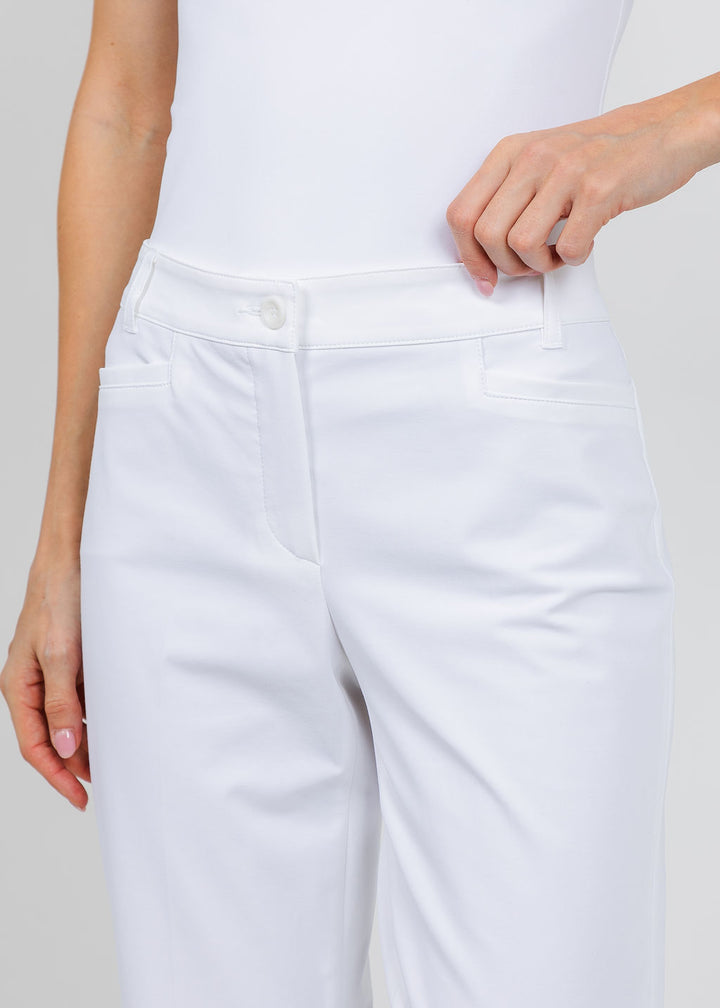 Raffaello Rossi Techno Cotton Ute 7/8 Pants in White available at Barbara Katz