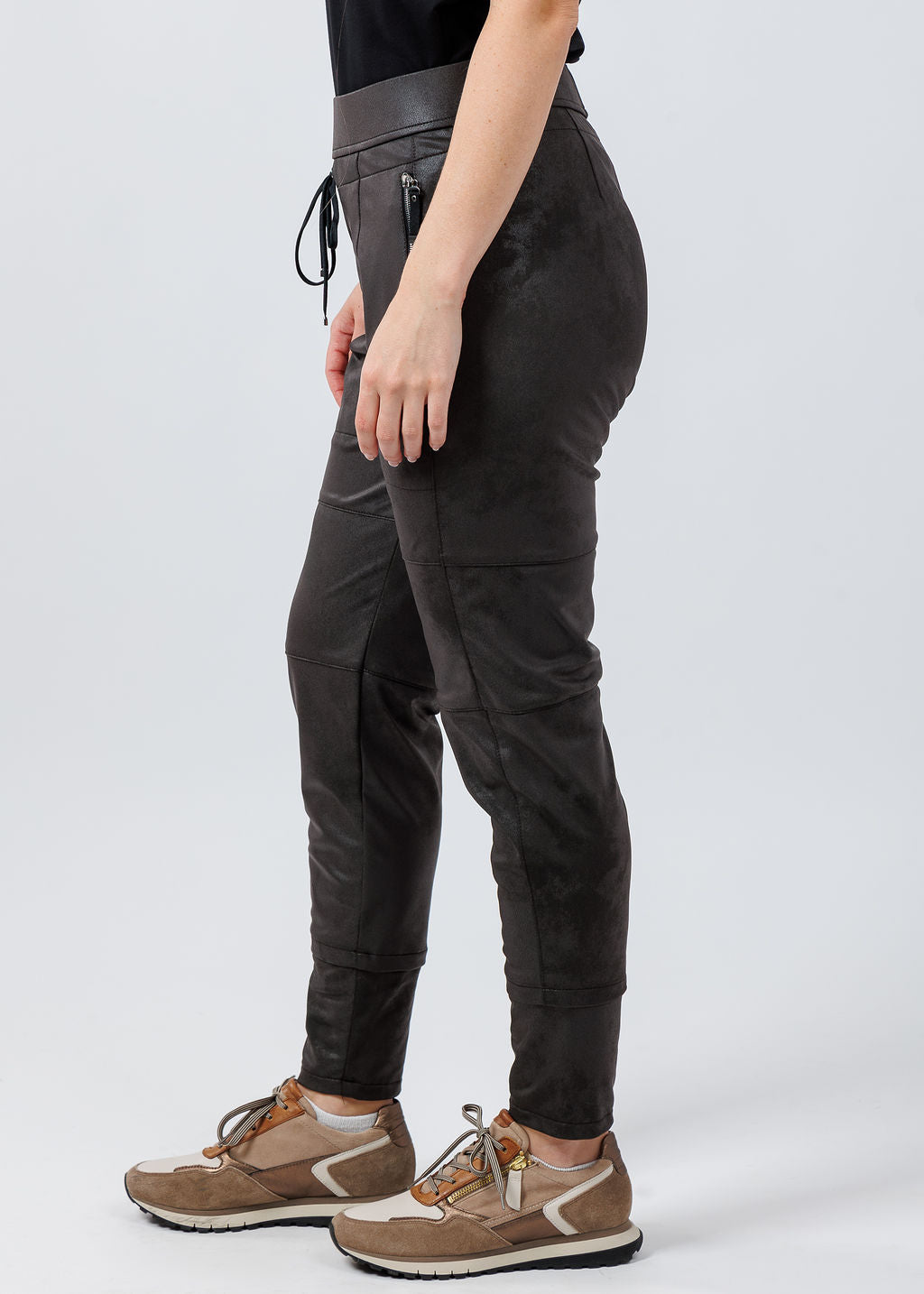 Raffaello Rossi Vegan Leather Candy Pants - Dark Brown