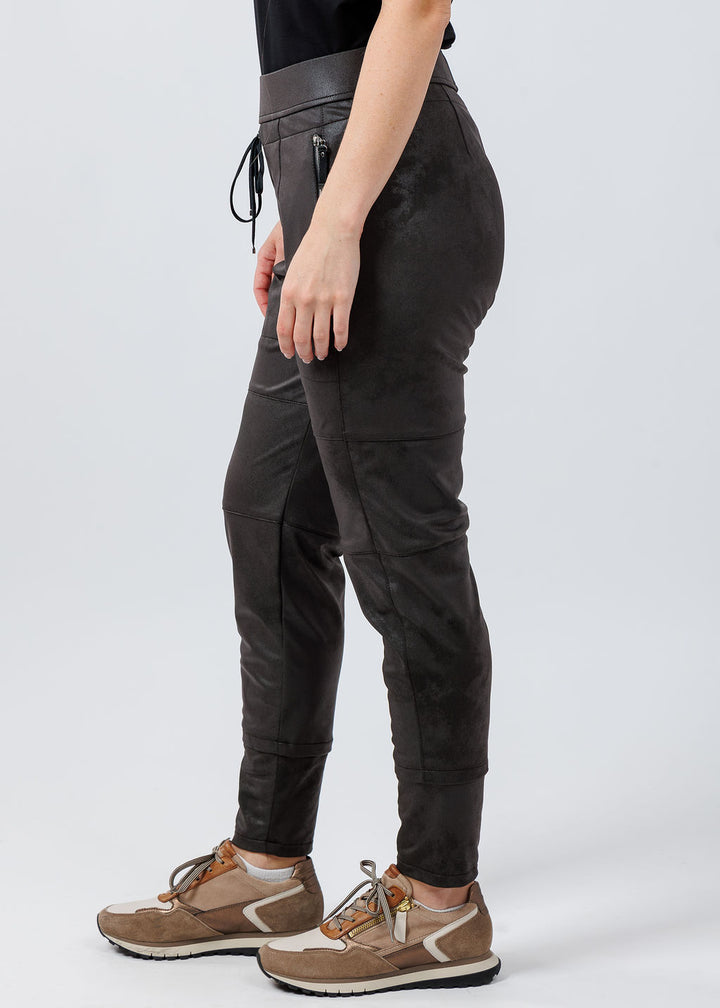Vegan Leather Candy Pants - Dark Brown