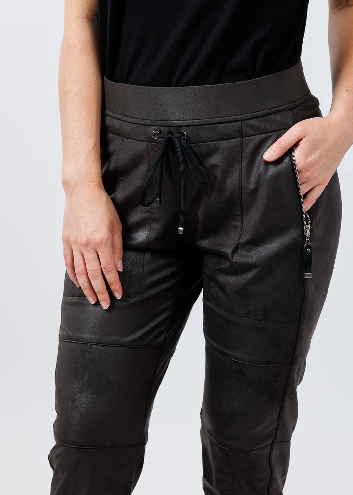 Vegan Leather Candy Pants - Dark Brown