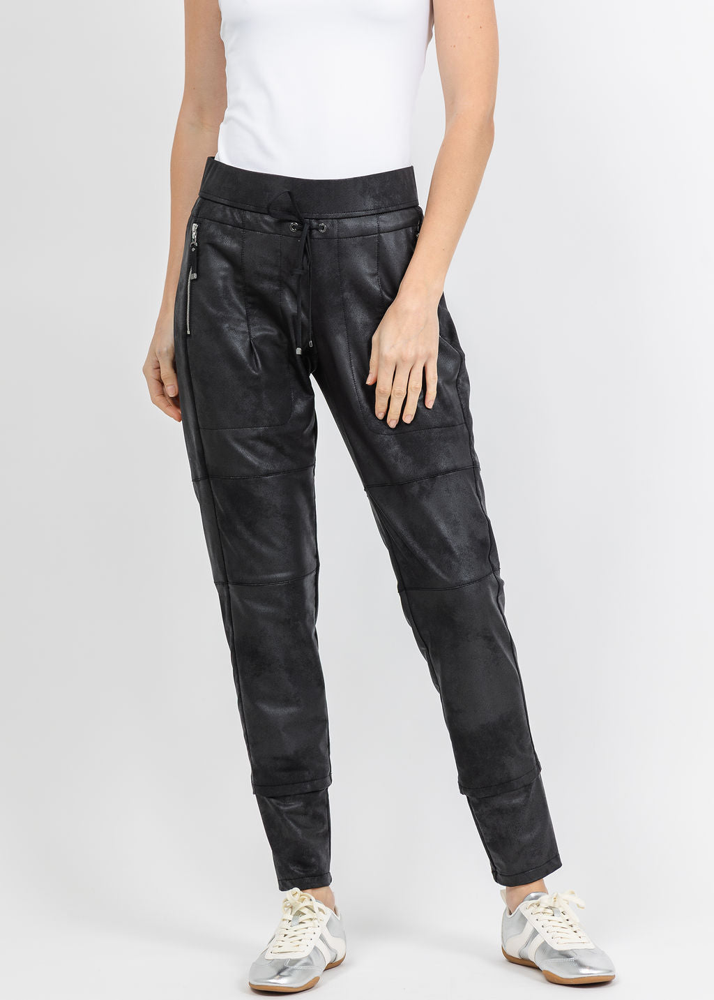 Raffaello Rossi Vegan Leather Candy Pants in Black available at Barbara Katz