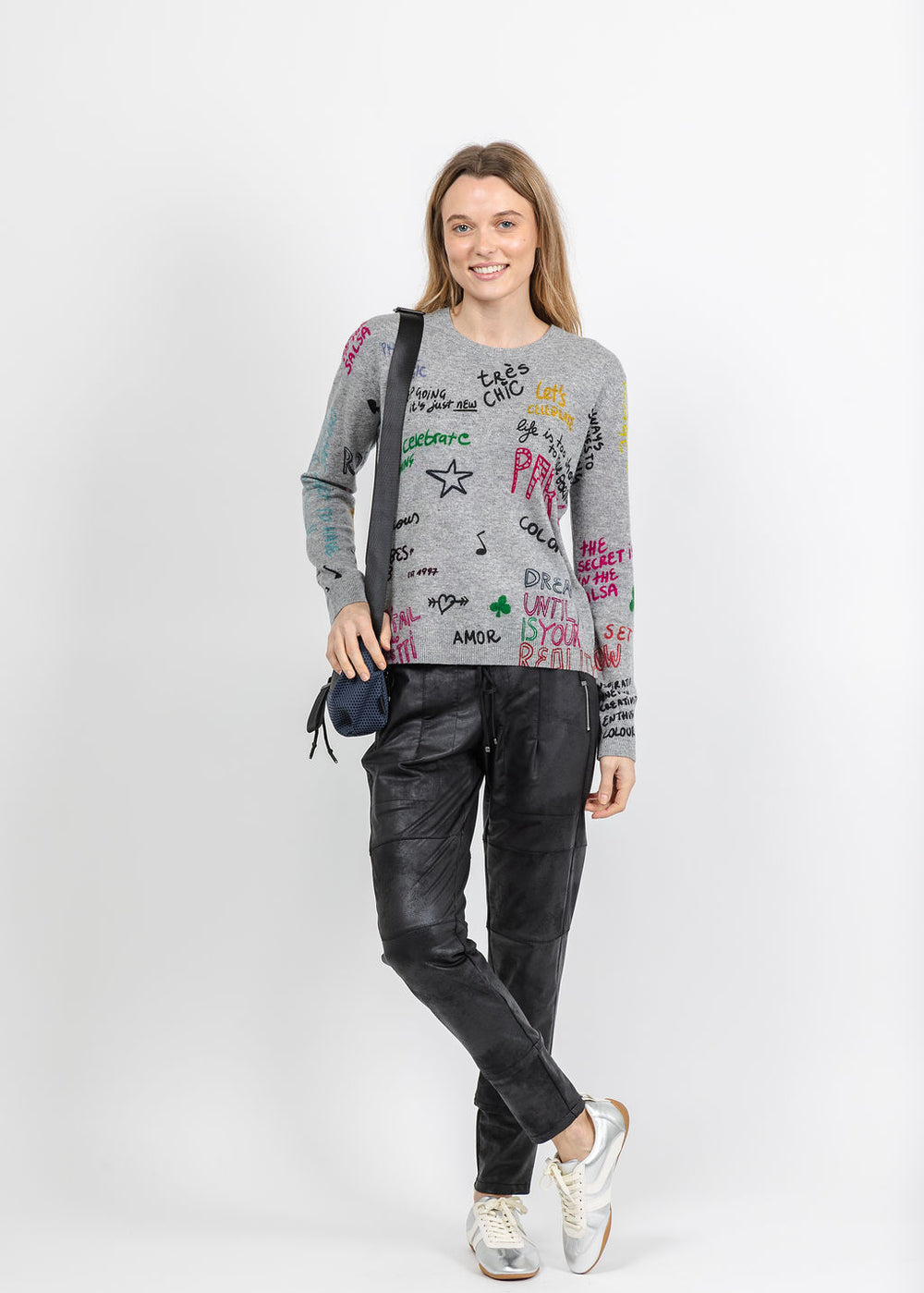 Raffaello Rossi Vegan Leather Candy Pants in Black available at Barbara Katz