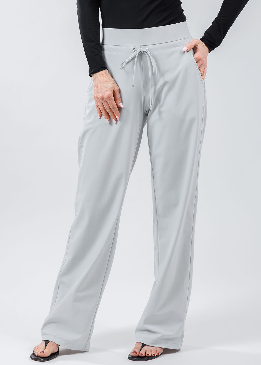 Raffaello Rossi Candice Straight Pants - Light Grey