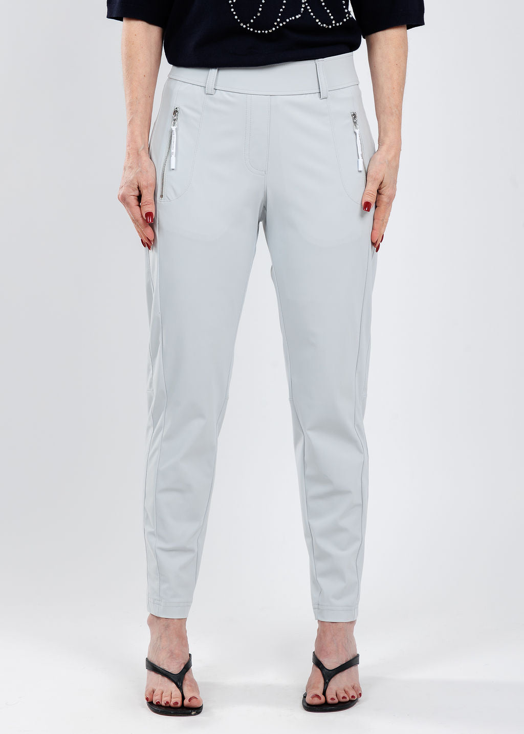 Raffaello Rossi Natina Sport Pants in Light Grey available at Barbara Katz