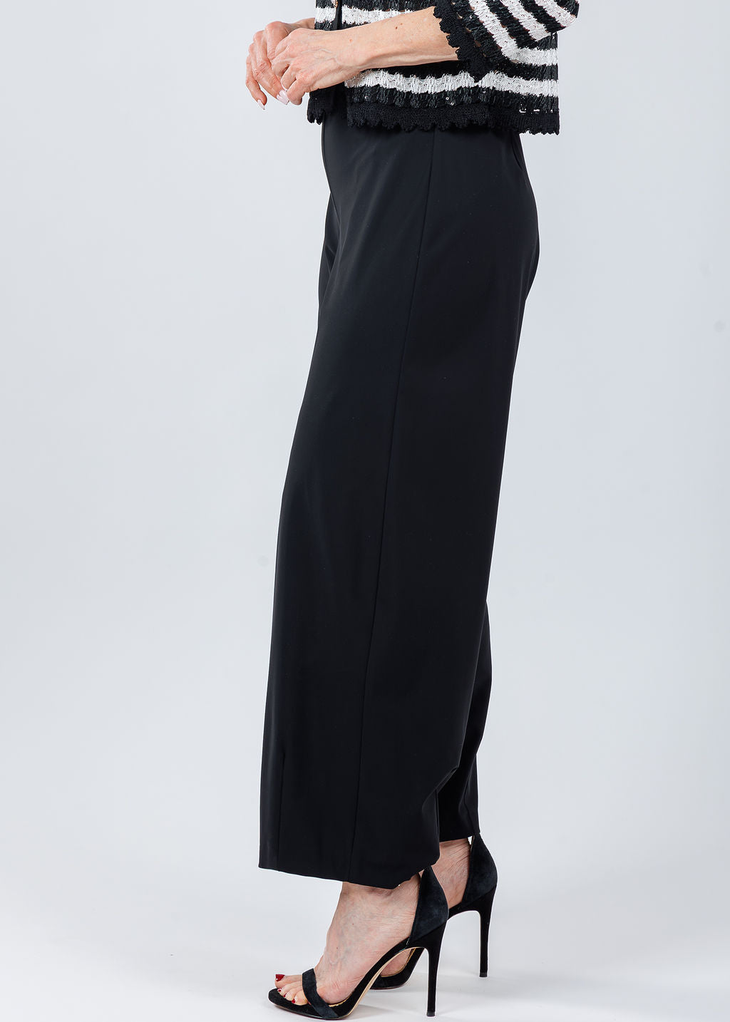 Raffaello Rossi Sally 7/8 High Tech Jersey Pants in Black available at Barbara Katz