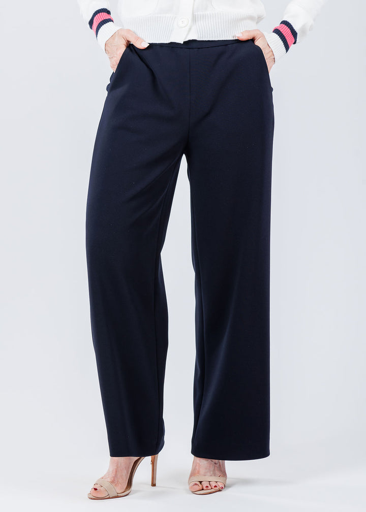 Raffaello Rossi Sally 7/8 High Tech Jersey Pants in Marine available at Barbara Katz