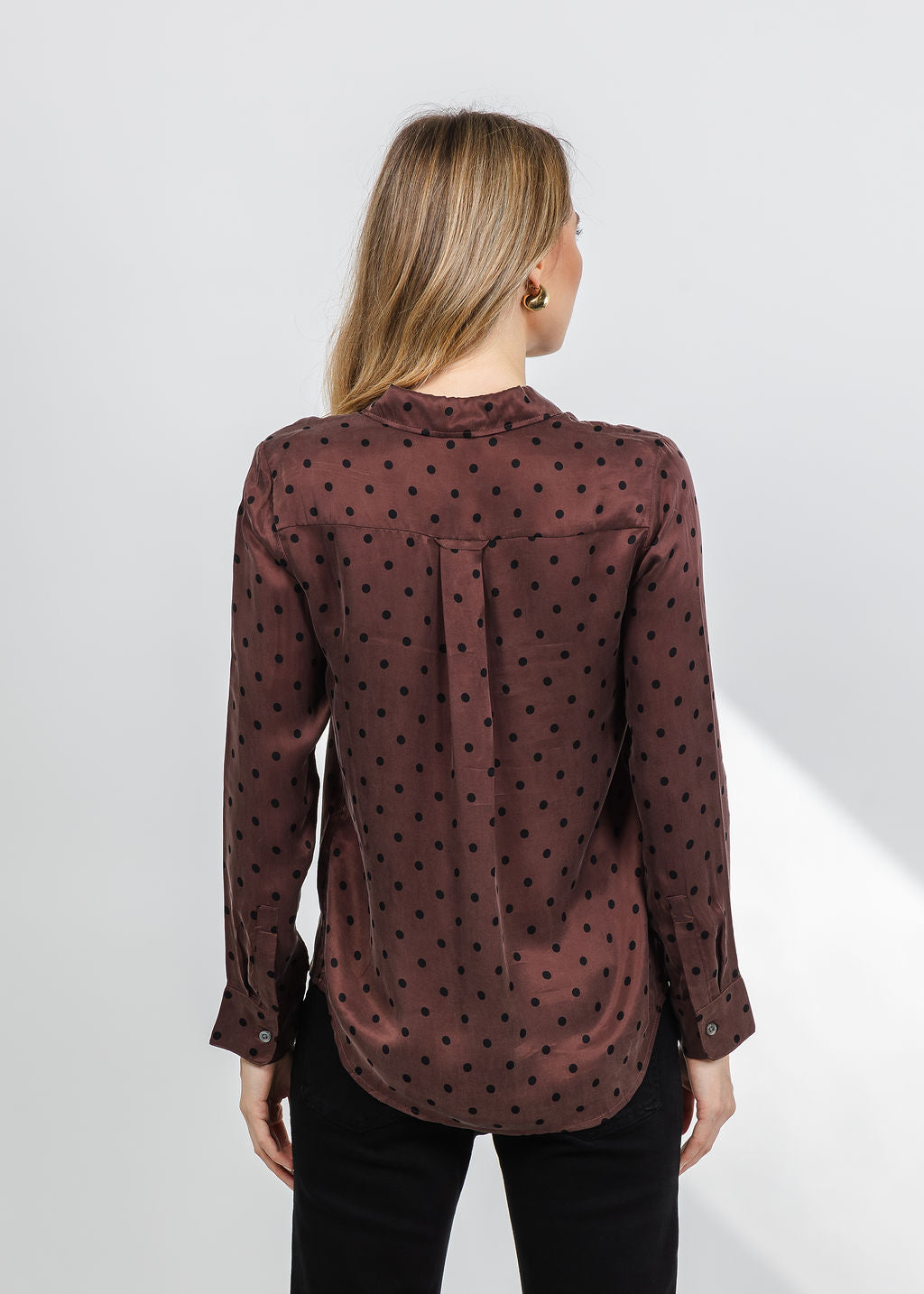 Rails Alyssa Shirt in Chocolate Polka Dot available at Barbara Katz