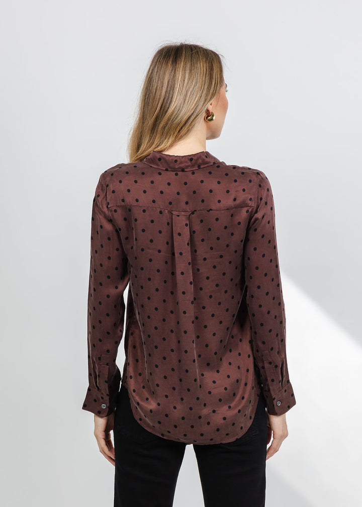 Rails Alyssa Shirt in Chocolate Polka Dot available at Barbara Katz