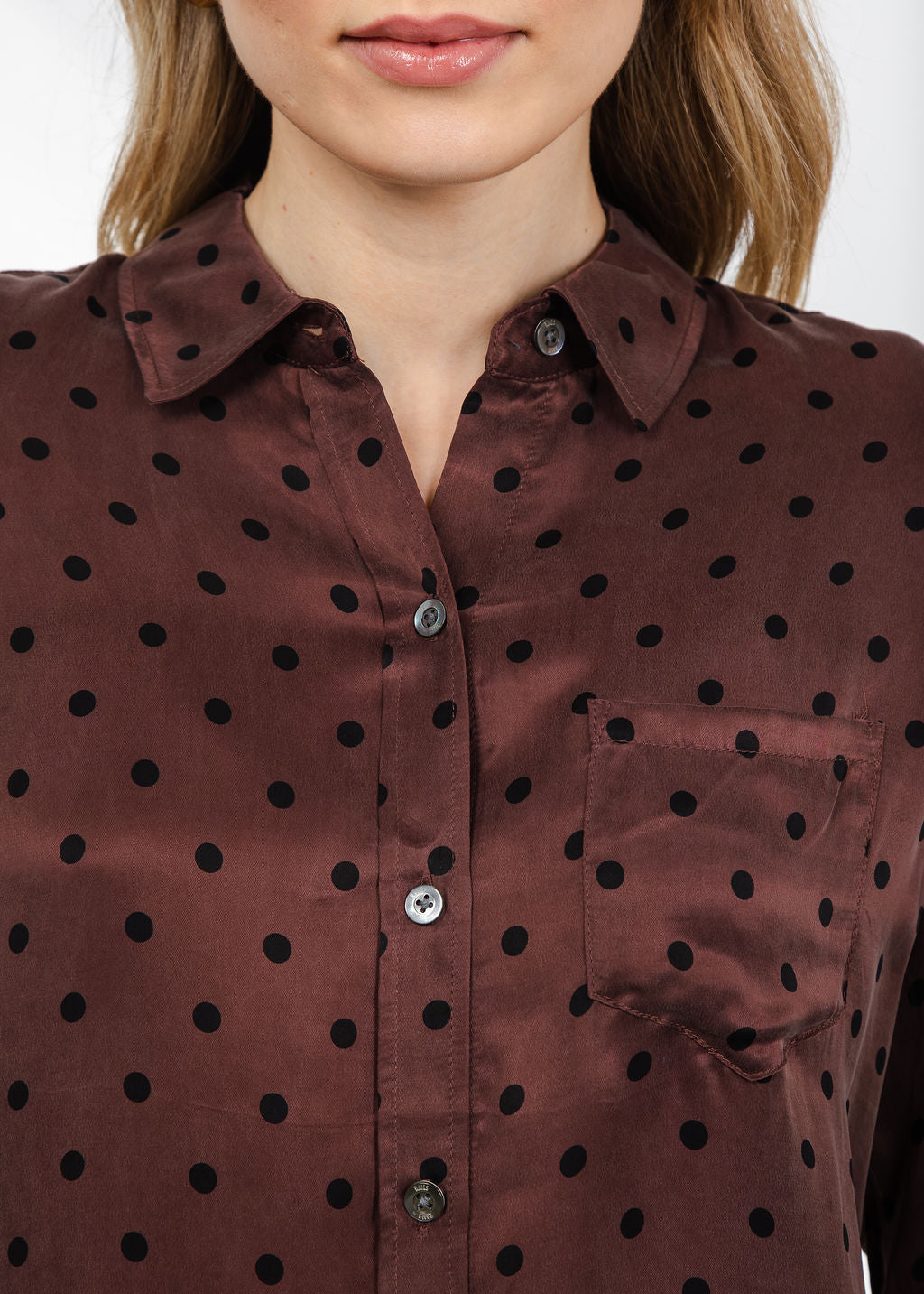 Rails Alyssa Shirt in Chocolate Polka Dot available at Barbara Katz