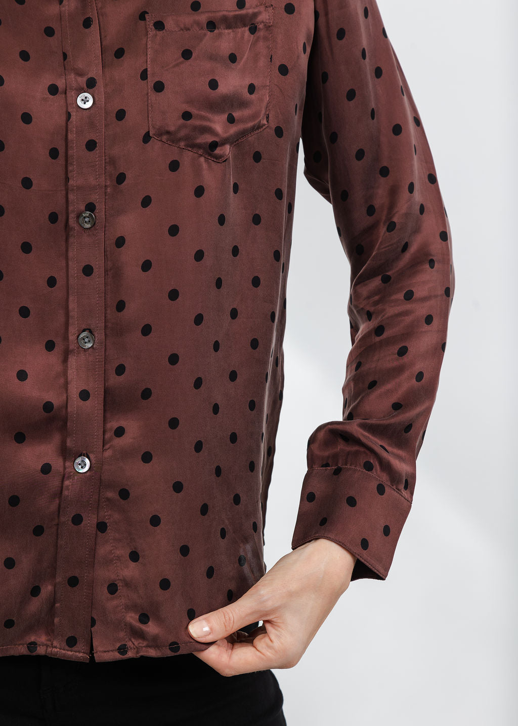 Rails Alyssa Shirt in Chocolate Polka Dot available at Barbara Katz