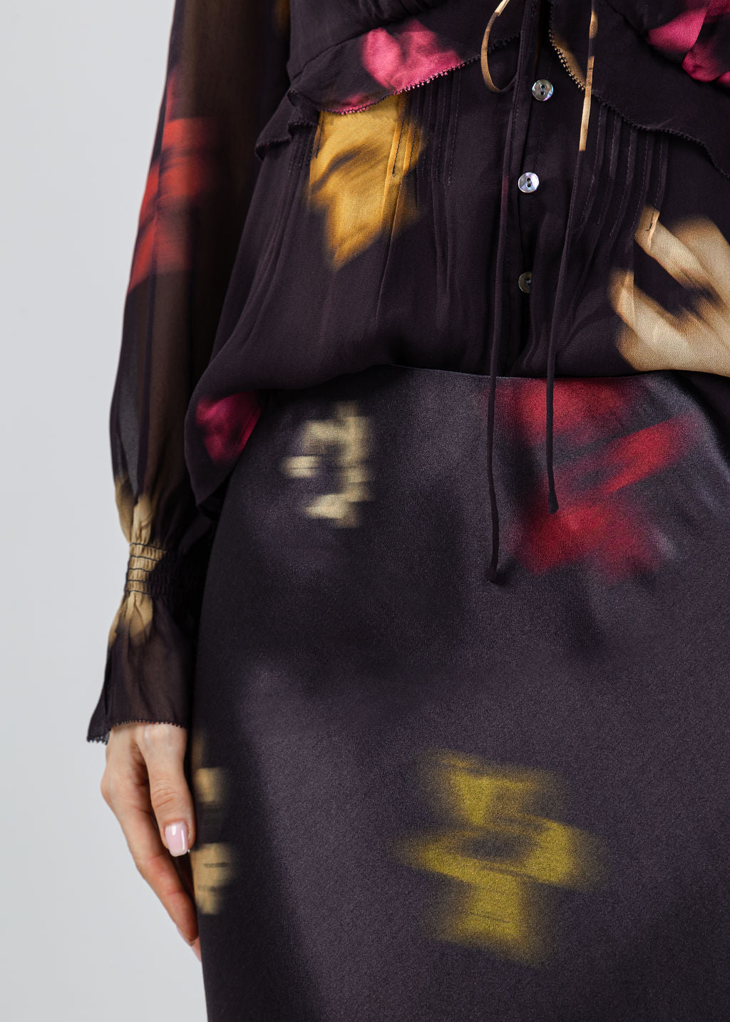 Rails Anya Skirt in Onyx Blurred Floral available at Barbara Katz