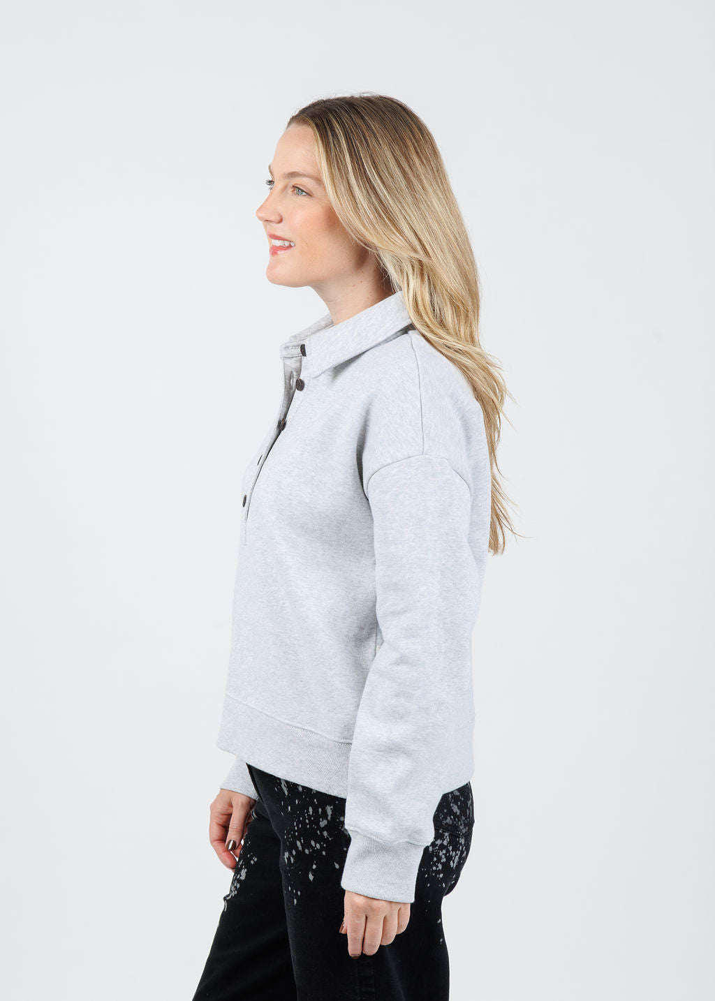 Rails Barlow Sweatshirt in Heather Grey available at Barbara Katz