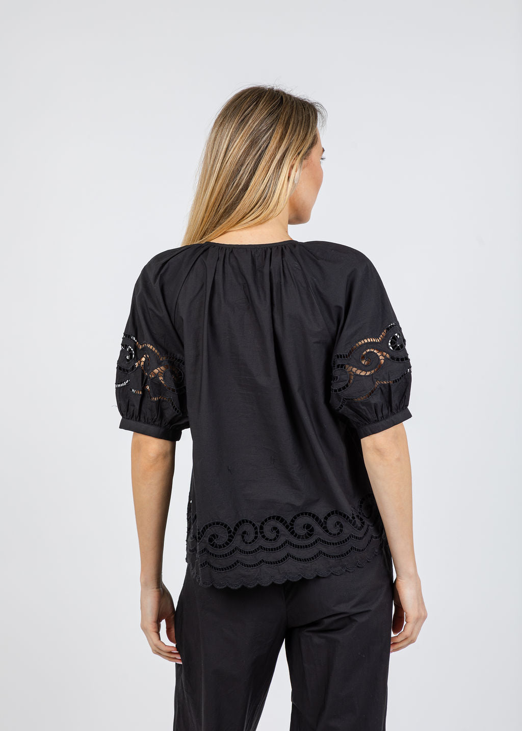 Rails Catalene Blouse in Black Embroidery available at Barbara Katz