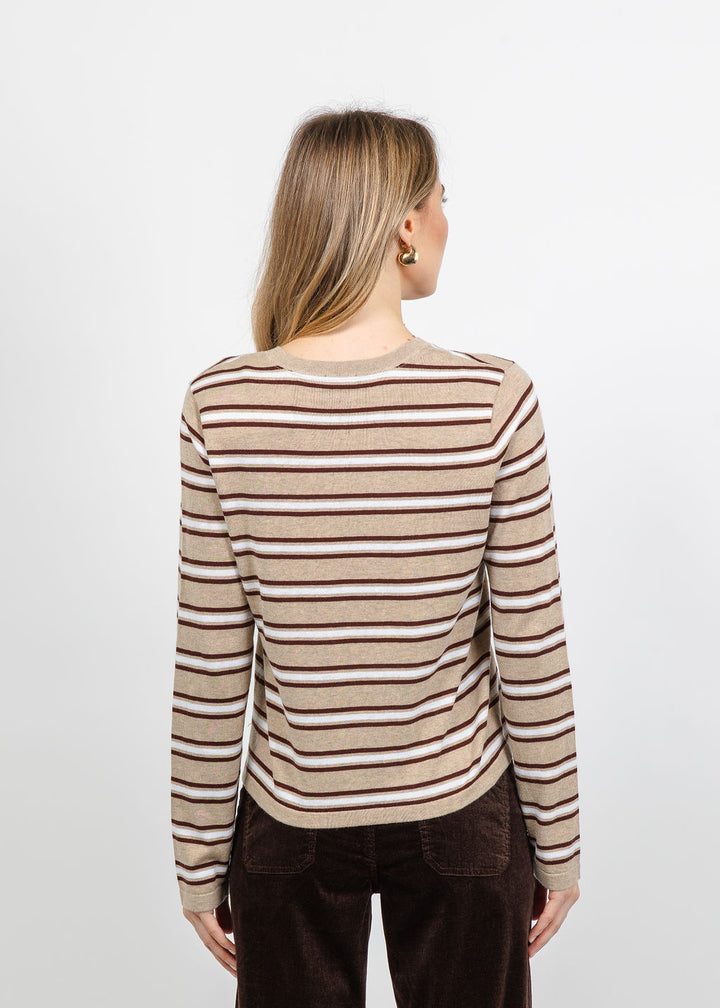 Rails Davie Long Sleeve Tee in Heather Oat Stripe available at Barbara Katz