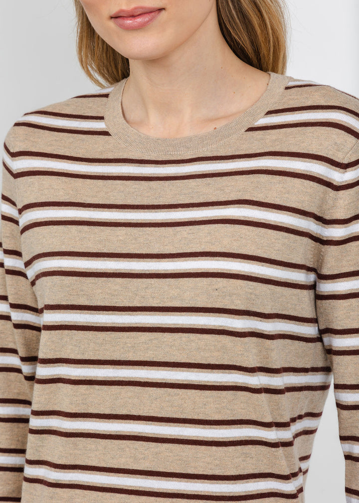 Rails Davie Long Sleeve Tee in Heather Oat Stripe available at Barbara Katz