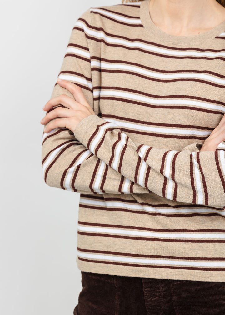 Rails Davie Long Sleeve Tee in Heather Oat Stripe available at Barbara Katz