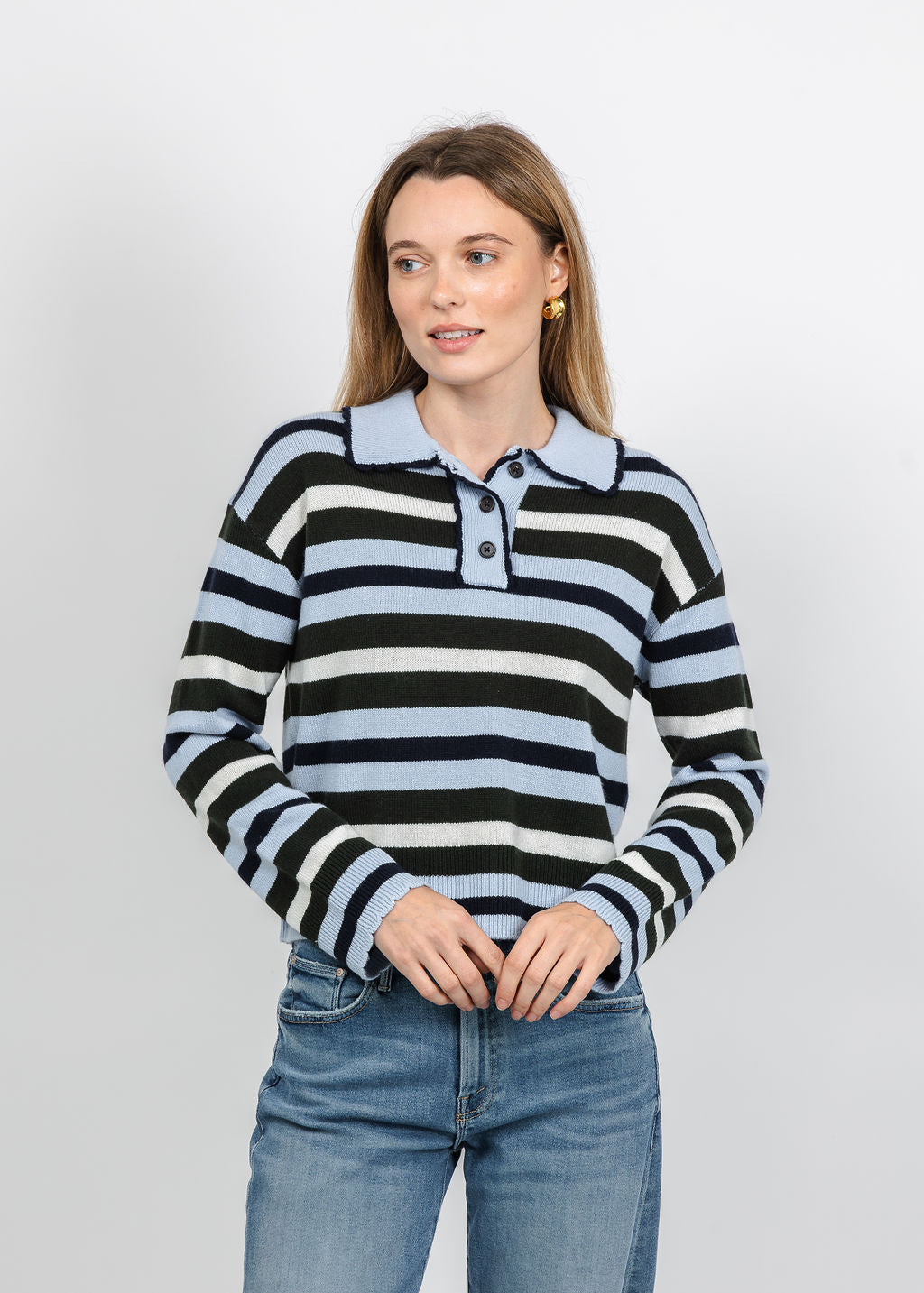 Rails Delora Sweater in Sky Forest Stripe available at Barbara Katz