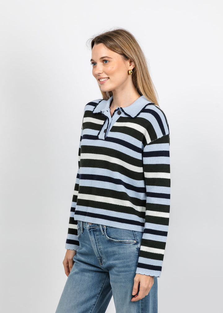 Rails Delora Sweater in Sky Forest Stripe available at Barbara Katz