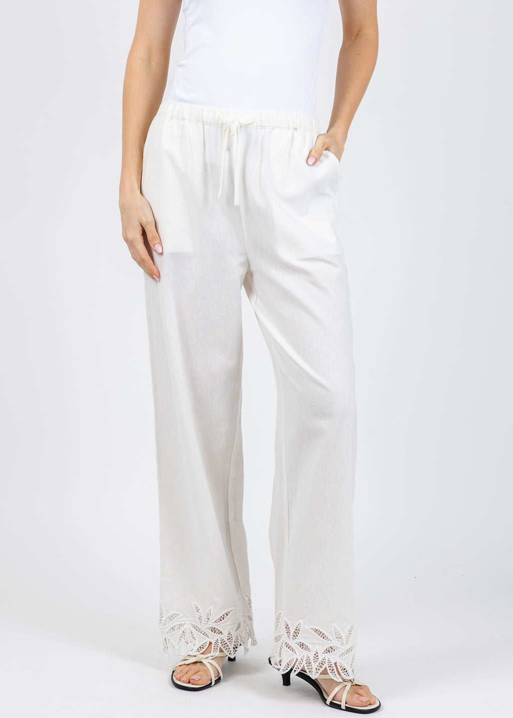 Rails Emmie Pants in White Palm Embroidery available at Barbara Katz