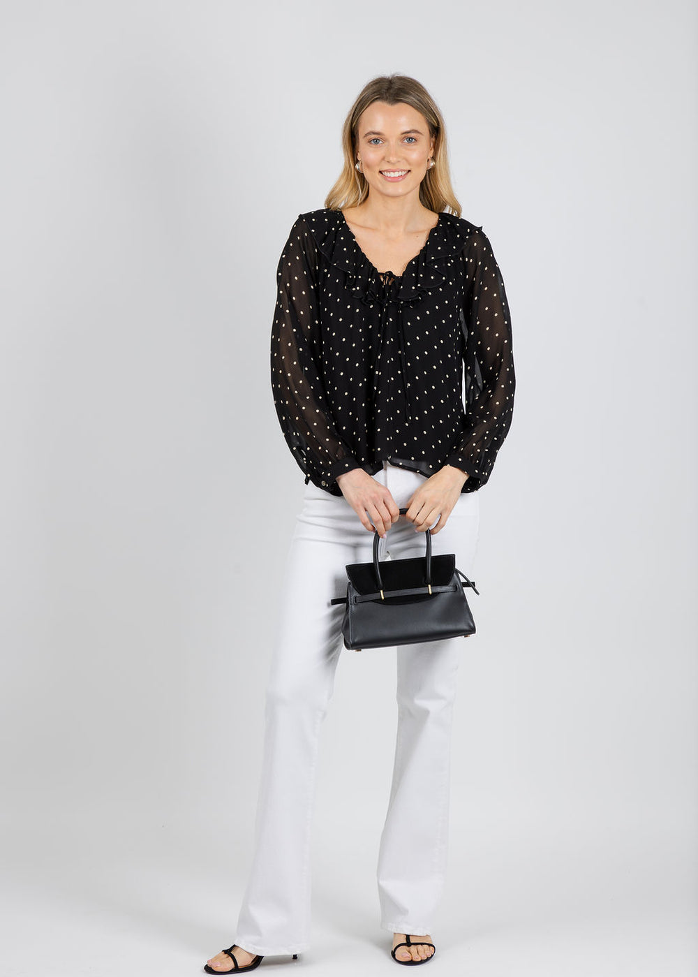 Rails Honora Blouse in Polka Dots available at Barbara Katz