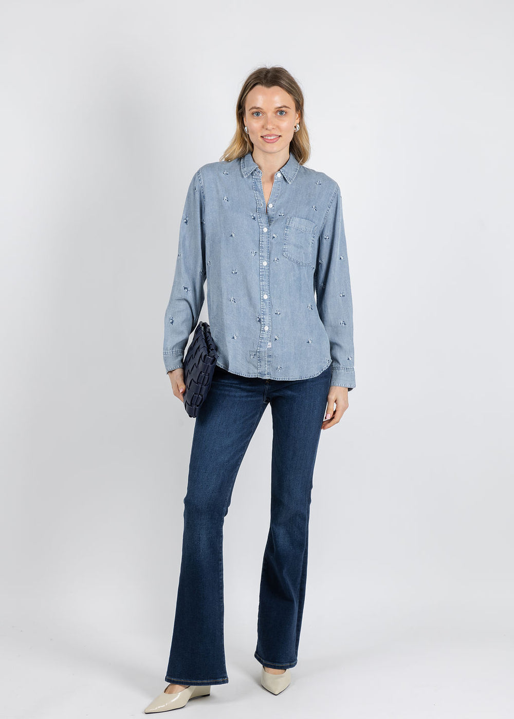 Rails Ingrid Shirt in Blue Blossoms available at Barbara Katz