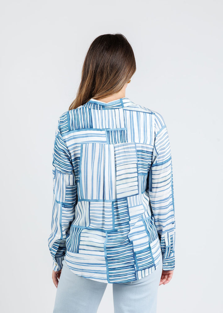 Rails Josephine Shirt in Marine Mixed Stripe available at Barbara Katz