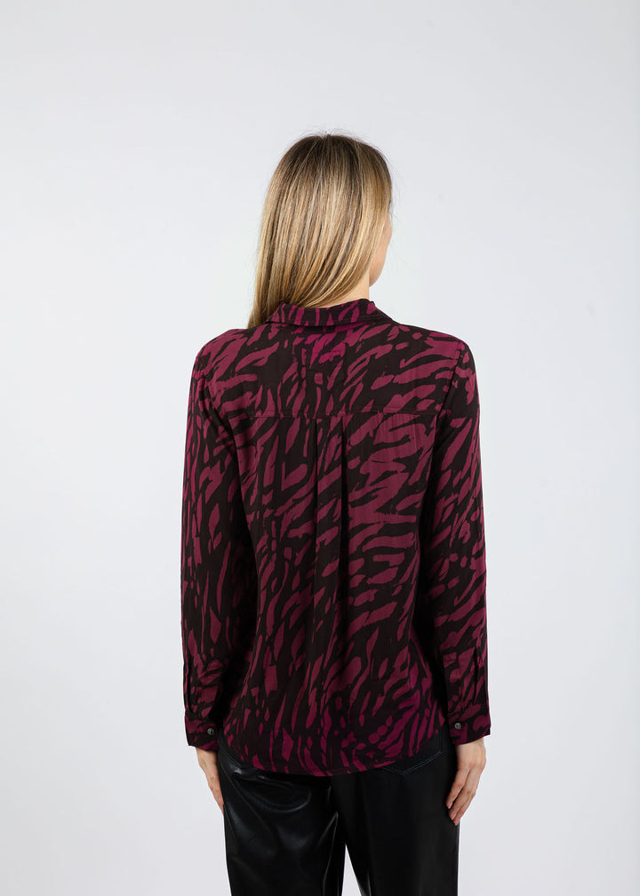 Rails Josephine Shirt in Oxblood Tiger Stripe available at Barbara Katz