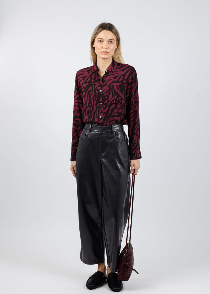Rails Josephine Shirt in Oxblood Tiger Stripe available at Barbara Katz