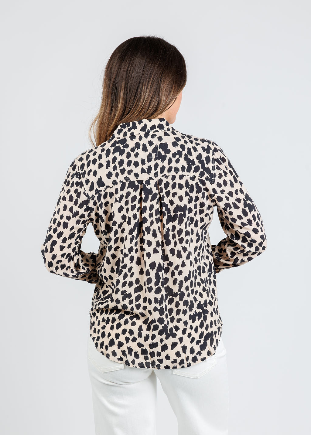 Rails Josephine Shirt in Taupe Spotted available at Barbara Katz