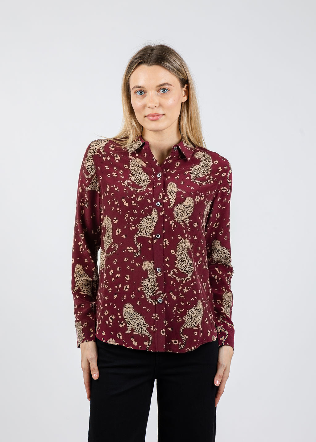 Rails Kate Shirt in Oxblood Leopard available at Barbara Katz