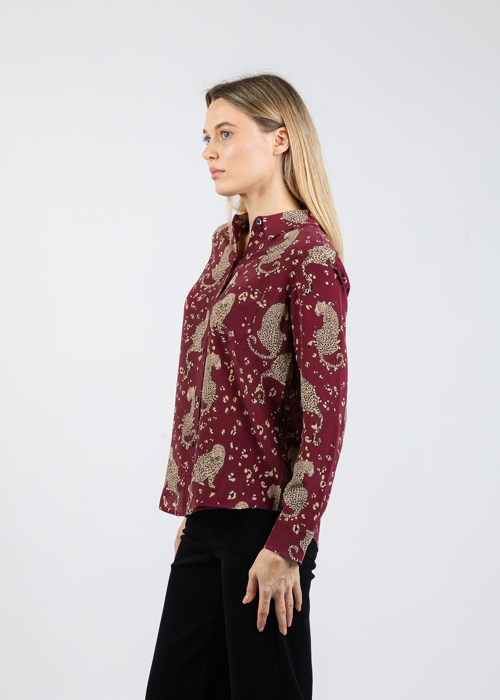 Rails Kate Shirt in Oxblood Leopard available at Barbara Katz