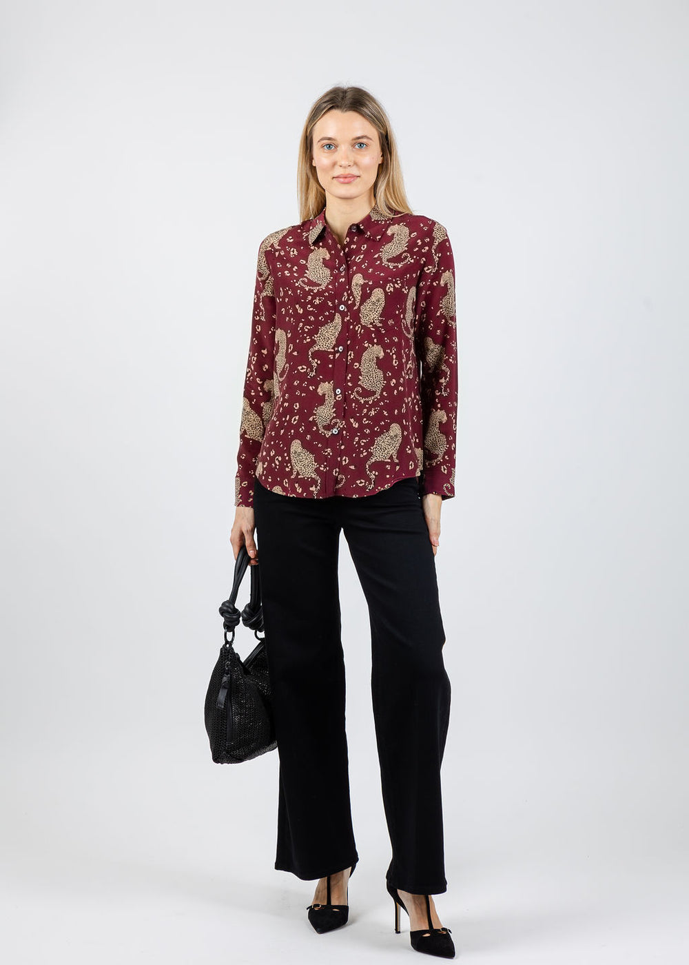 Rails Kate Shirt in Oxblood Leopard available at Barbara Katz