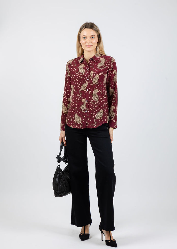 Rails Kate Shirt in Oxblood Leopard available at Barbara Katz