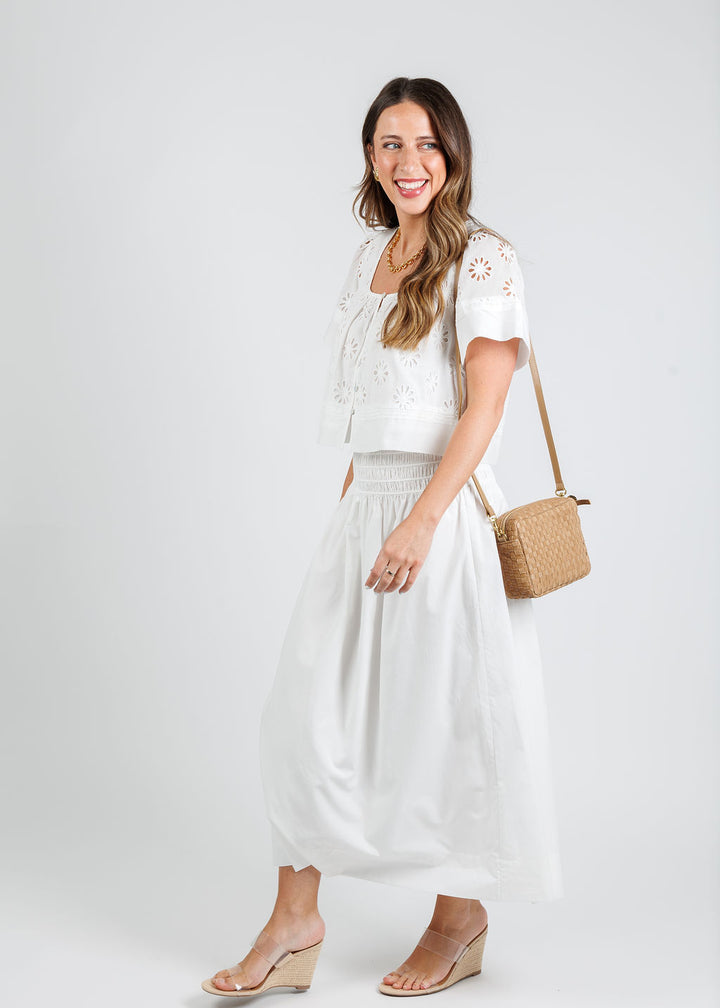 Rails Bambina Top in White paired with matching Alessa Skirt available at Barbara Katz
