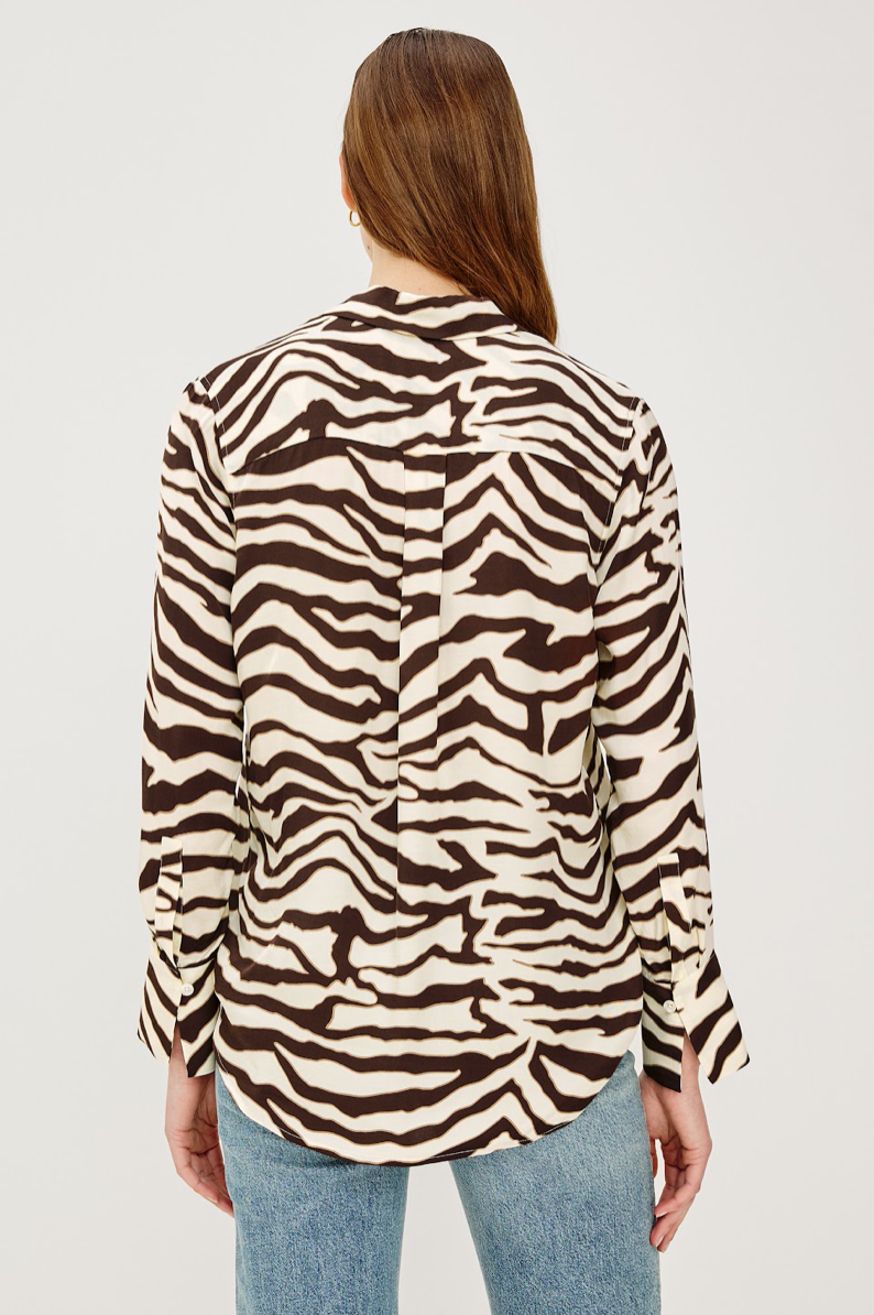 Rails Saige Shirt in Espresso Zebra available at Barbara Katz