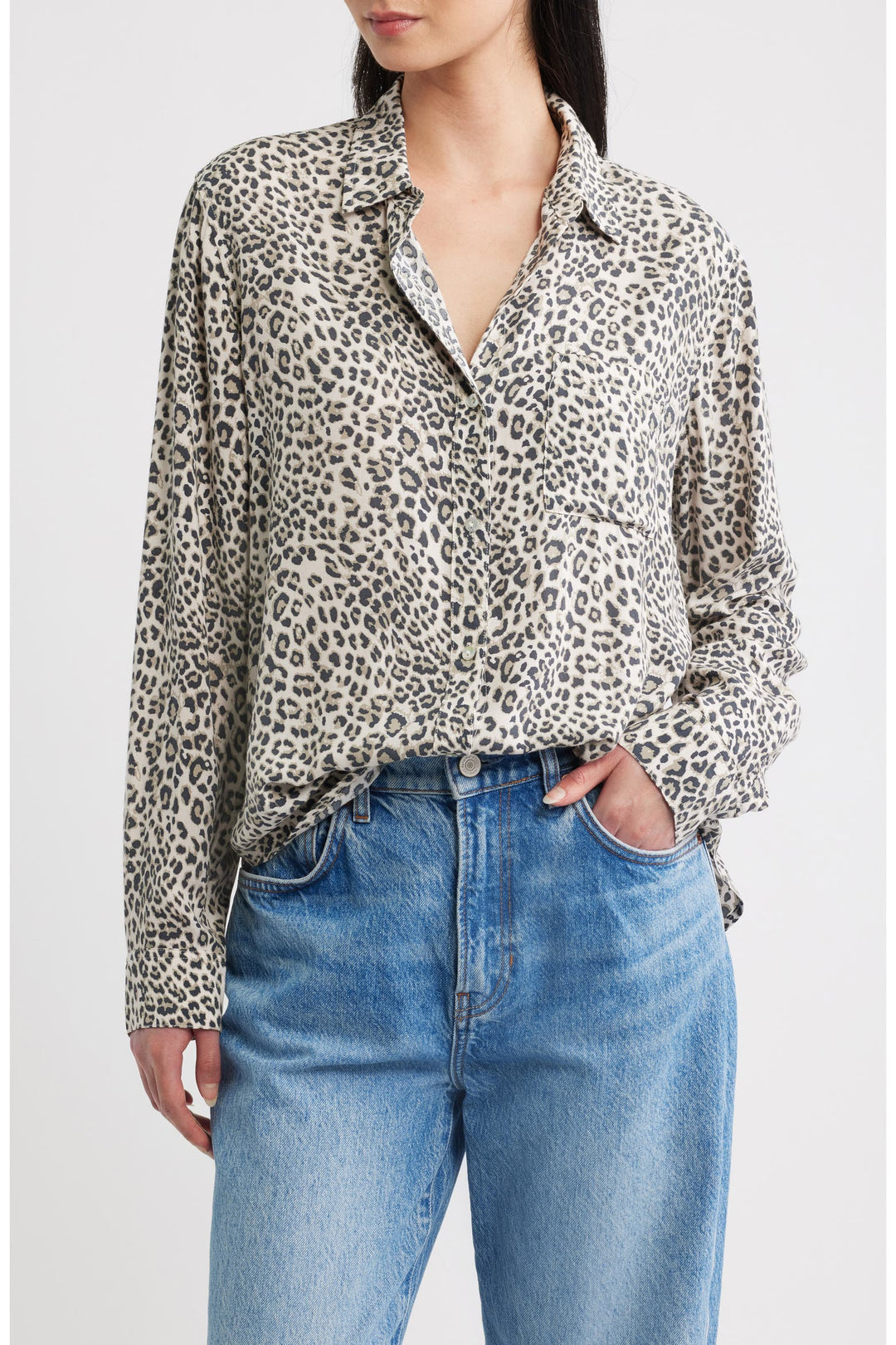 Rails Josephine Shirt in Ecru Cheetah available at Barbara Katz