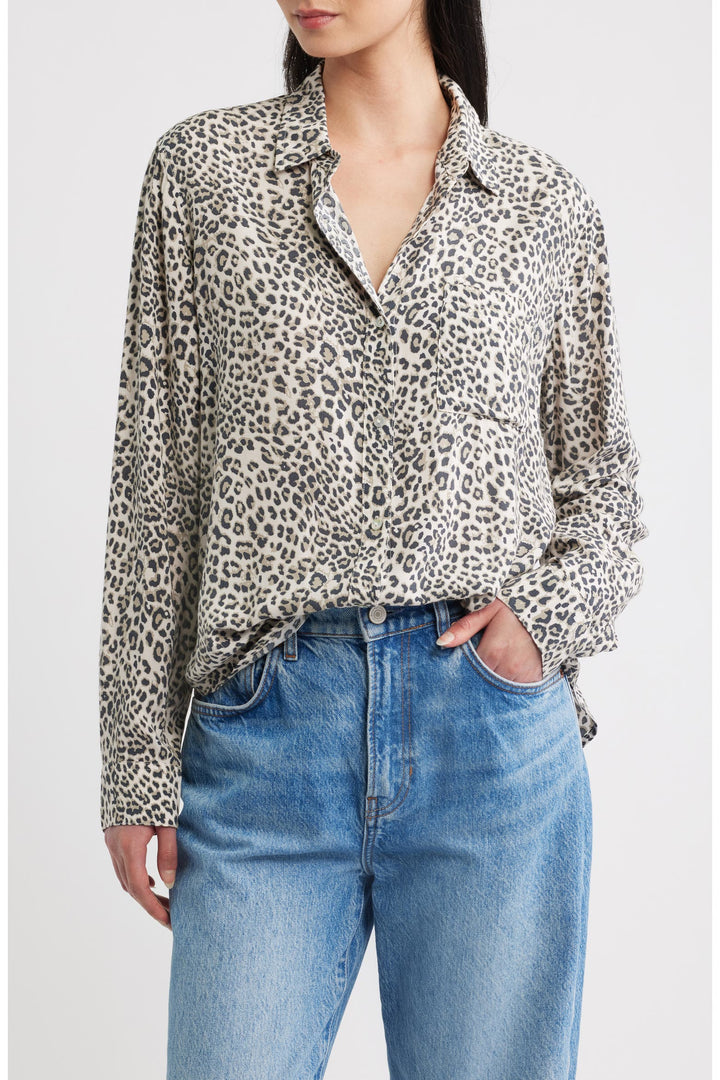 Rails Josephine Shirt in Ecru Cheetah available at Barbara Katz